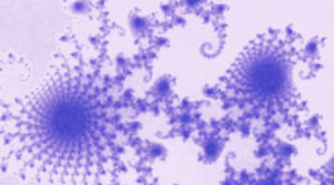 Close-up image of a fractal (in light purple).